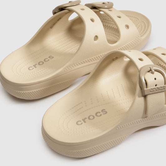Crocs Saturday Enamel Buckle in Beige